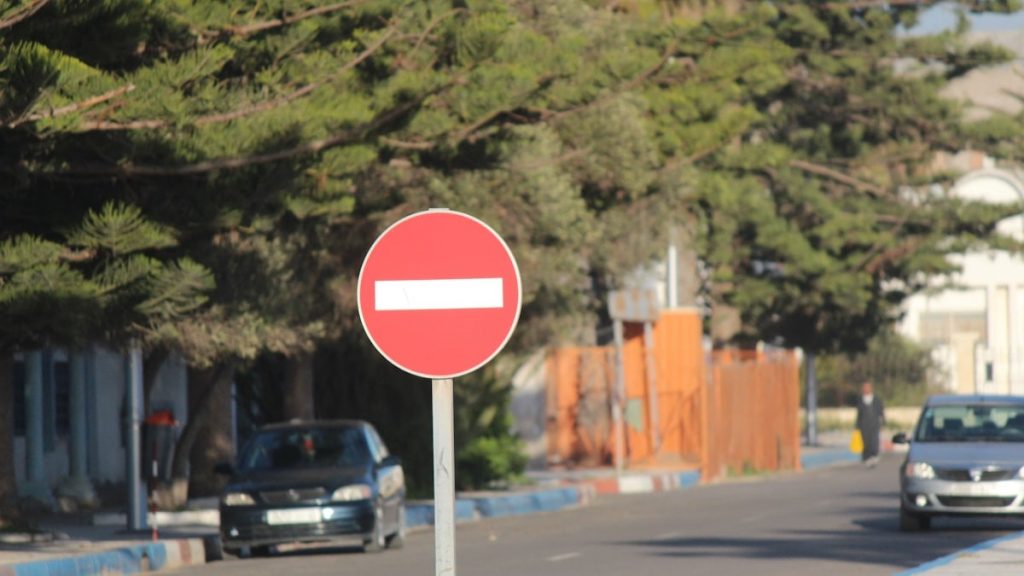 a sign on the street