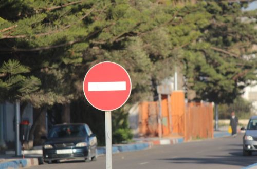 a sign on the street